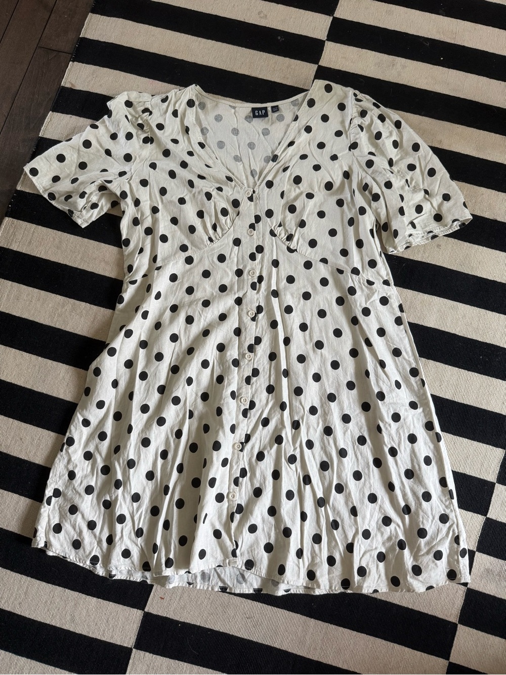 GAP Cream Dress with Black Polka Dots